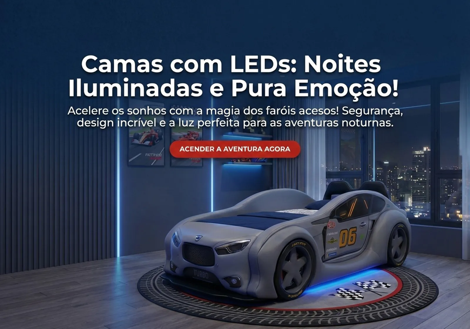 Cama com leds Cama com leds