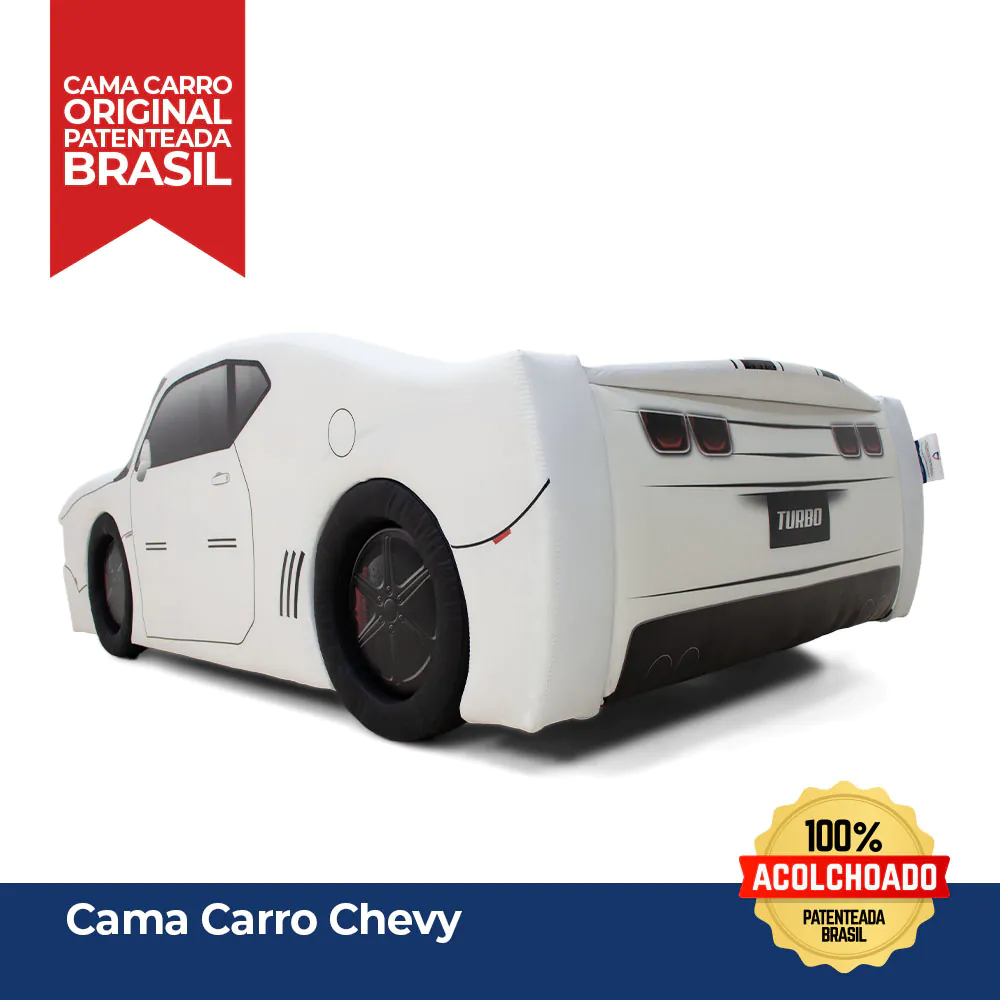 Cama Carro Chevy Solteiro Estofada Com Rodas Embutidas