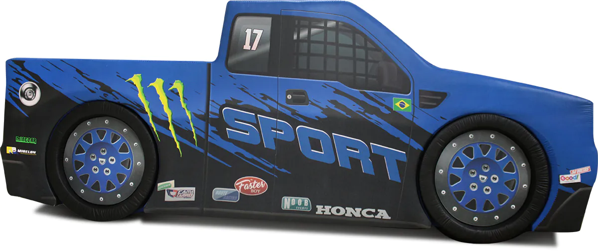 Cama Carro Camionete Sport Solteiro Estofada Rodas Embutidas