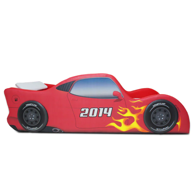 Cama Carro Fire solteiro Estofada Rodas Alto Relevo