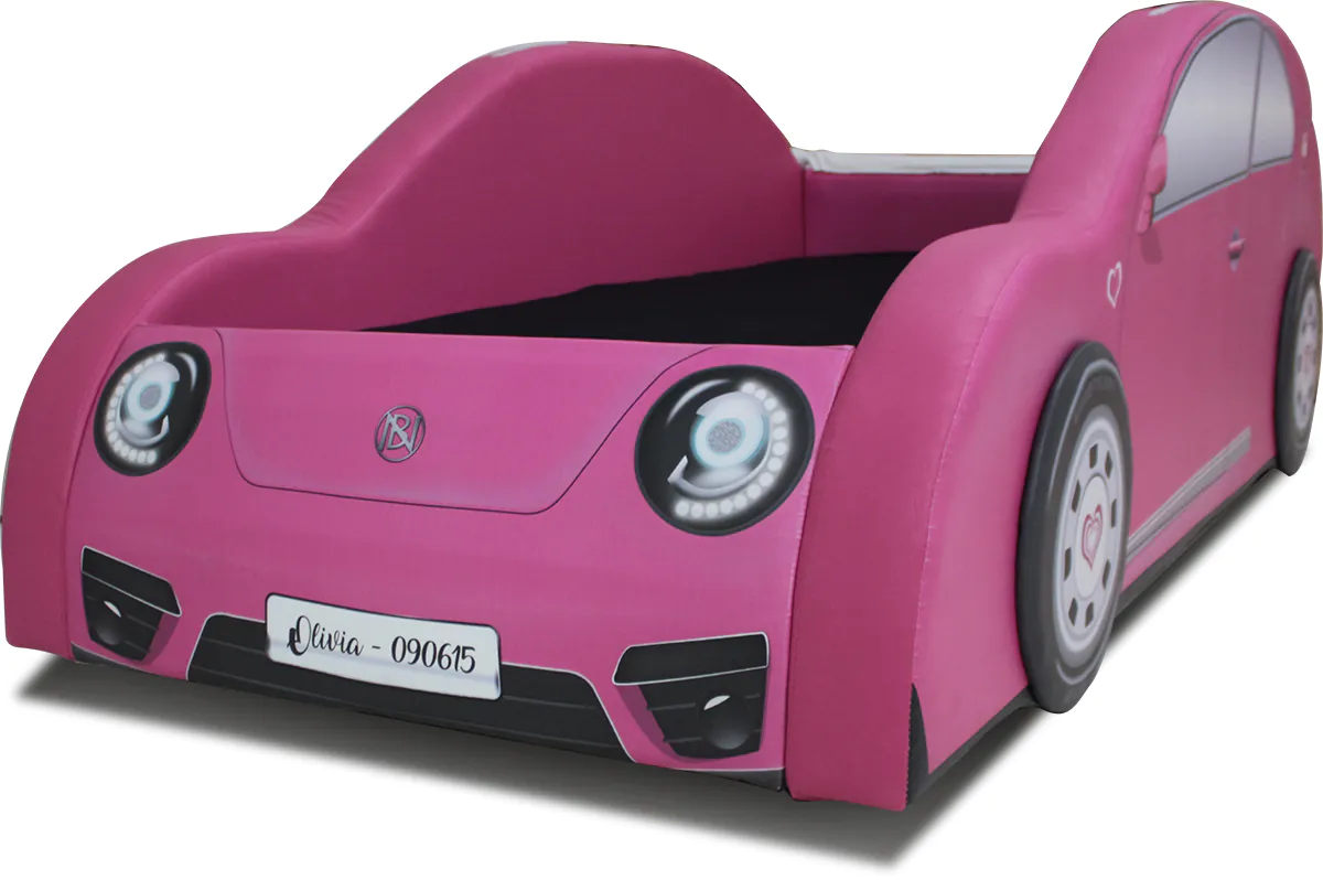 Cama Carro NB Nina Solteiro Totalmente Estofada Com Capota