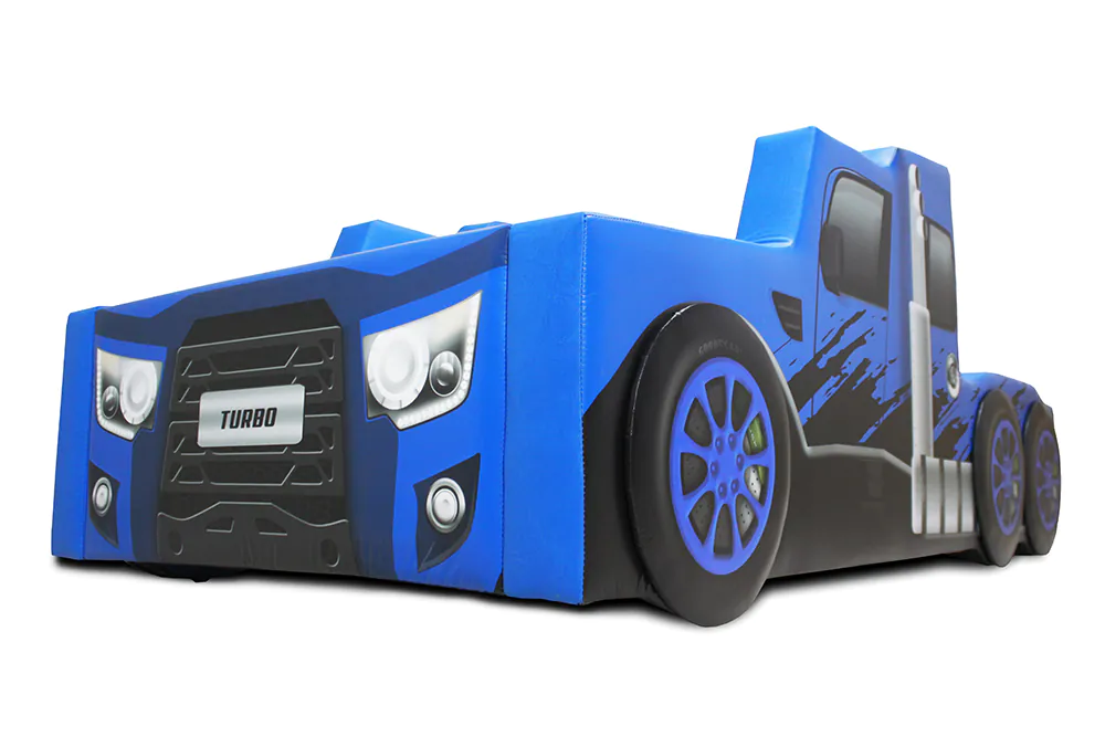 Cama Carro Solteiro Falcon Estofada Com Alto Relevo