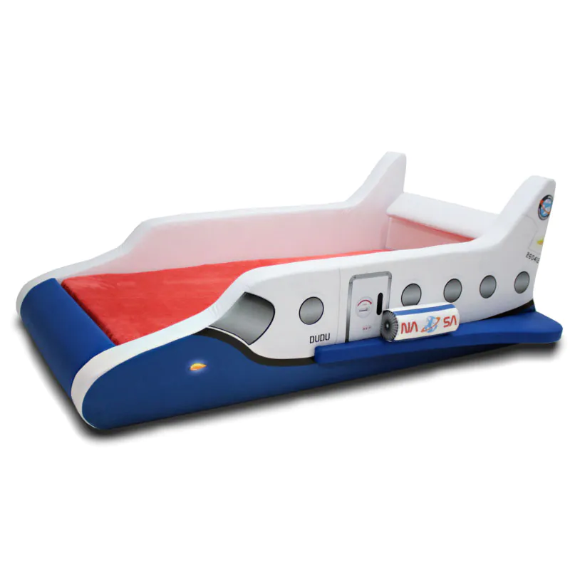 Cama Infantil Foguete Com Asas Turbinadas Totalmente Estofada