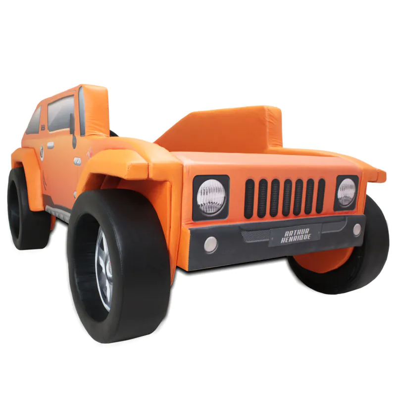 Cama Infantil Hummer Com Rodas Embutidas Laterais Alto Relevo