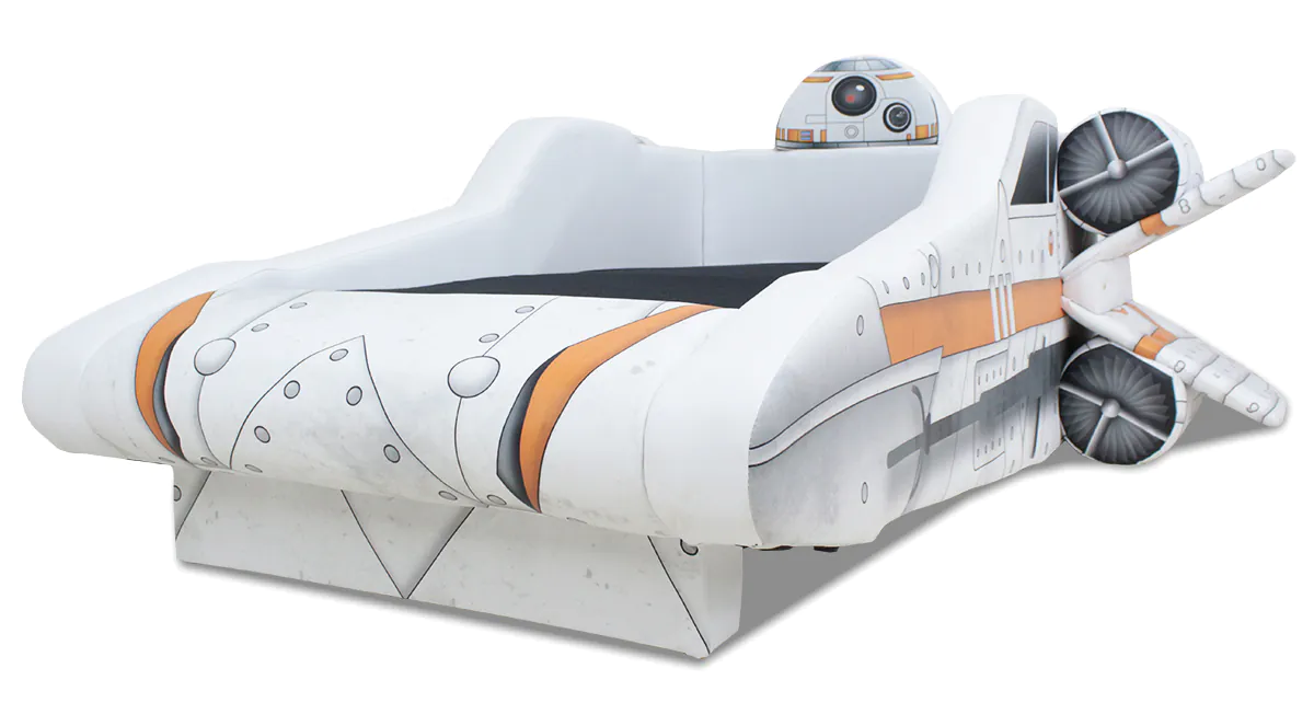 Cama Nave X Wing Infantil Totalmente Estofada Asas Turbinada