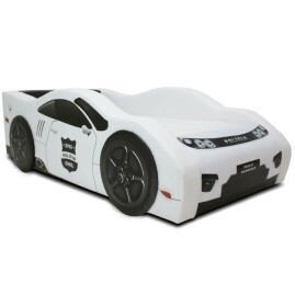 Mini Cama Policia Civil com rodas sobrepostas - cor branca