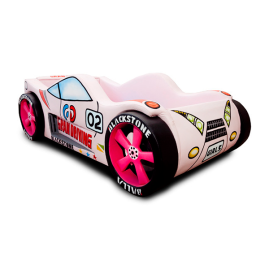 Cama Balla Girls Mini com rodas embutidas totalmente estofada - cor rosa