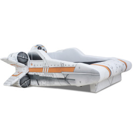 Cama Nave X Wing infantil estofada - cor branca