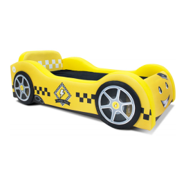 Mini Cama Baby Taxi com rodas sobrepostas totalmente estofada - cor amarela