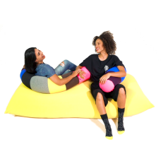 Pufe Noah preenchido com pérolas de EPS - cor amarela