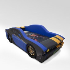 Cama Carro Smile solteiro estofada - cor azul
