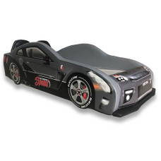 Cama Carro Extreme GTR com banco esportivo - cor cinza - 100% estofada