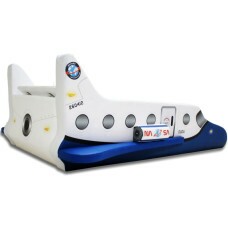 Cama Infantil Foguete com asas e impressão digital - cor azul