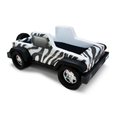 Mini Cama Jeep Safari com rodas embutidas - cor preta e branca