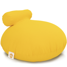Pufe G-Pouf Mini com encosto embutido e bolsos - cor amarela