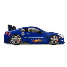 Cama Carro Hot Solteiro Estofada - Cor Azul