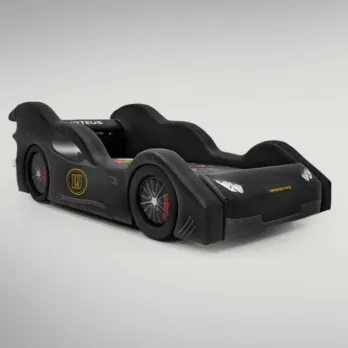 Cama Infantil Black Móvel Totalmente Estofada Rodas Embutidas