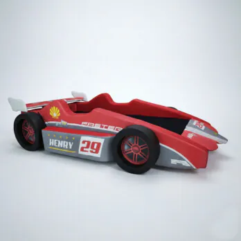 Cama Carro F3 Solteiro Estofada Com Caixa de Ar e Rodas Em Relevo