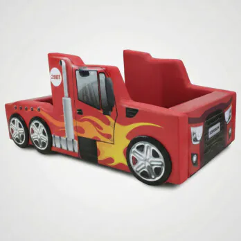 Cama Infantil Hot Truck Com Rodas Sobrepostas Alto Relevo