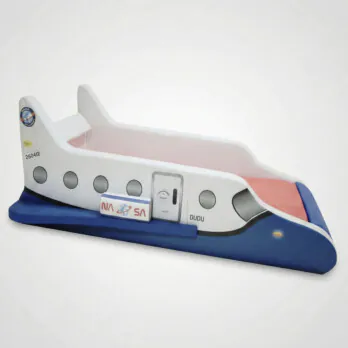 Cama Infantil Foguete Com Asas Turbinadas Totalmente Estofada