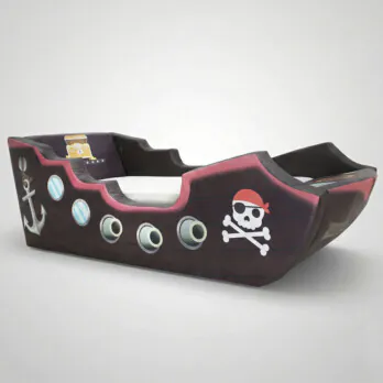 Cama Infantil Pirata Totalmente Estofada - Cor Marrom