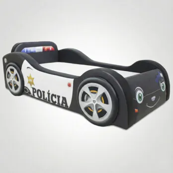 Mini Cama Baby Policia Com Rodas Sobrepostas Estofada