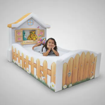 Cama Casinha Mini Totalmente Estofada - Cor Branca