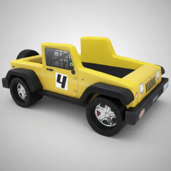 Mini Cama Jeep Hally com Rodas Embutida Estofada com Estepe