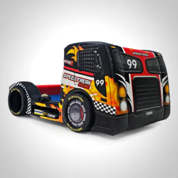 Cama Carro Truck Titan Speed Solteiro Com Nicho Rodas Embutidas
