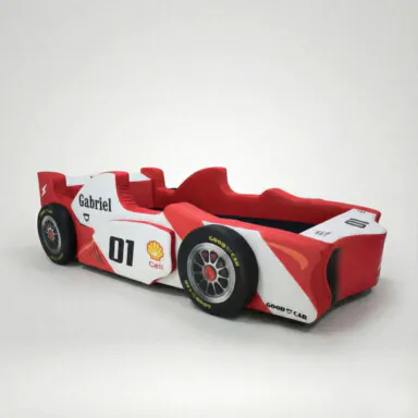 Cama Carro F1 Shock Solteiro Estofada Com Rodas Alto Relevo