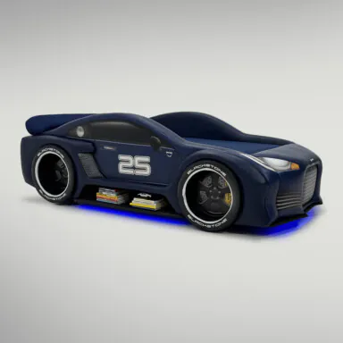 Cama Carro Viper Solteiro Estofada Com Rodas Embutidas