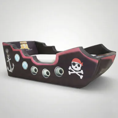 Cama Infantil Pirata Totalmente Estofada - Cor Marrom