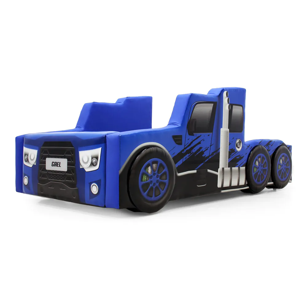 Cama Carro Solteiro Falcon Estofada Com Alto Relevo