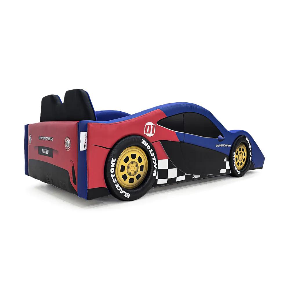 Cama Carro Jet Brós Solteiro Estofada Roda em Alto Relevo