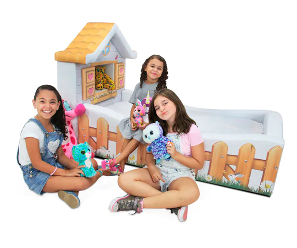 Cama Casinha Mini Totalmente Estofada - Cor Branca