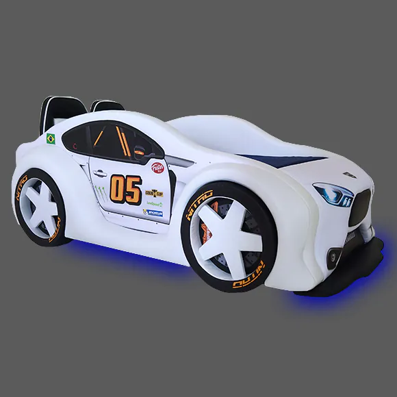 Cama Zmax Racing Mini Com Rodas Embutidas Banco Sport E Led