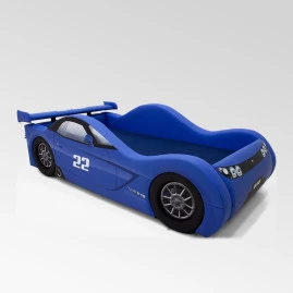 Cama Carro Viper solteiro estofada com rodas embutidas