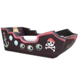 Cama Infantil Pirata totalmente estofada - cor marrom