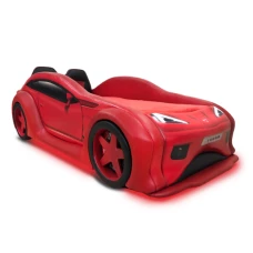 Cama Carro Zmax - cama de solteiro - totalmente estofada - cor vermelha