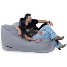 Chaise Lounge Casal Pufe Hannah - cor cinza
